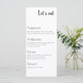 Menu Event Food, vier cursussen (Staand voorkant)