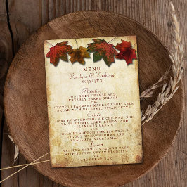 Menu Fall Leaves Wedding