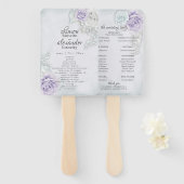 Menu Fan Elegant Lila Blue Rose Floral Handwaaier (Voorkant en achterkant)