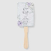 Menu Fan Elegant Lila Blue Rose Floral Handwaaier (Voorkant)