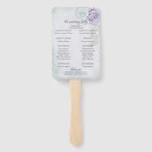 Menu Fan Elegant Lila Blue Rose Floral Handwaaier (Achterkant)