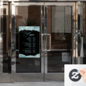 Menu Faux Blauwgroen Glitter Services Raamsticker (Kantoordeur)