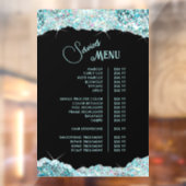 Menu Faux Blauwgroen Glitter Services Raamsticker (Vel 2)