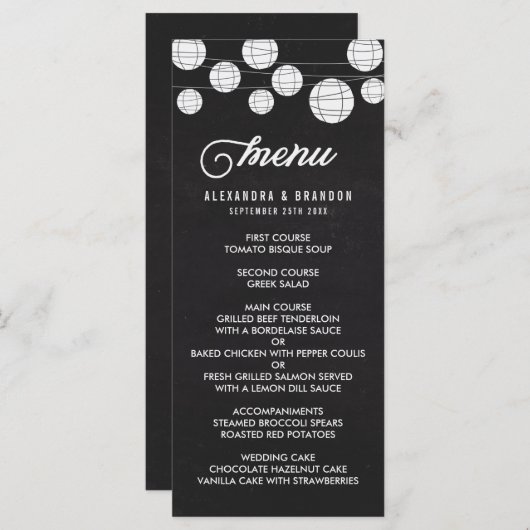 Menu Faux Chalkboard Hanging Lantern Rustic (Voorkant / Achterkant)