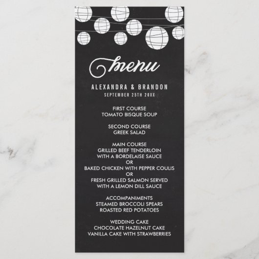 Menu Faux Chalkboard Hanging Lantern Rustic (Voorkant)