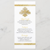 Menu Faux Gold Damask - Naar een zwart menu (Voorkant)
