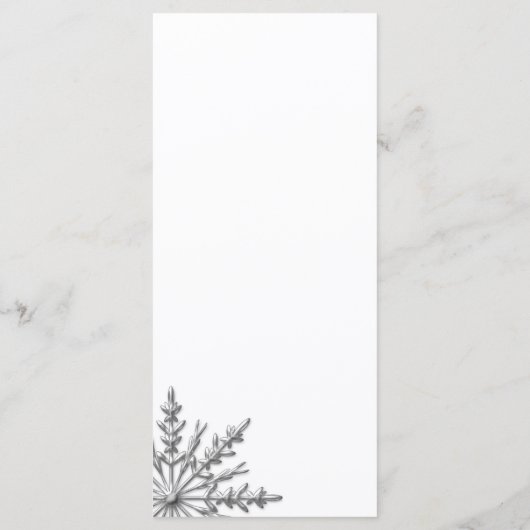 Menu Faux Silver Snowflakes Winter Weddenschap (Achterkant)