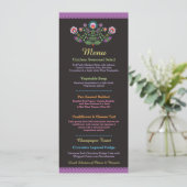 Menu Feestfeest Mexicaans Paarse Trouwreceptie (Staand voorkant)