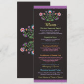 Menu Feestfeest Mexicaans Paarse Trouwreceptie (Voorkant / Achterkant)