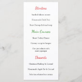 Menu Festive Fox Cubs (Achterkant)