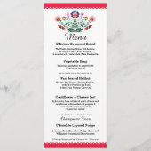 Menu Fiesta Feest Mexicaans Rood Huwelijksreceptie (Voorkant)