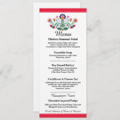 Menu Fiesta Feest Mexicaans Rood Huwelijksreceptie (Voorkant / Achterkant)