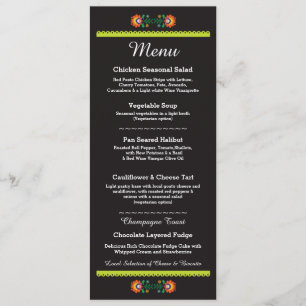 Menu Fiesta Feest Mexicaanse Trouwreceptie Kaart