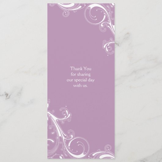 Menu Filigraan werveling violet (Achterkant)