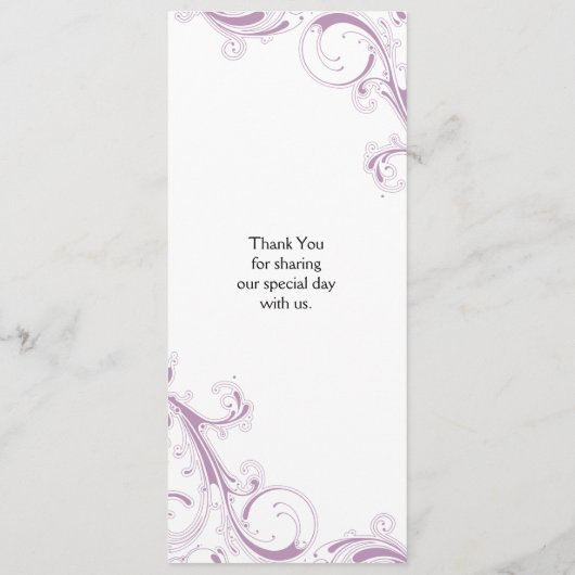 Menu Filigraan werveling violet (Achterkant)