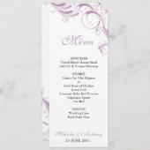 Menu Filigraan werveling violet (Voorkant / Achterkant)