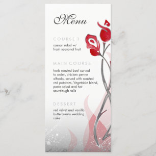 Menu Fire and Ice Wedding   Rozen met rode zilver