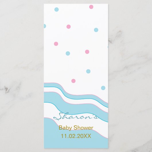 Menu "Flamingo Mam & Baby" van het baby shower (Achterkant)