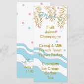 Menu "Flamingo Mam & Baby" van het baby shower (Voorkant / Achterkant)