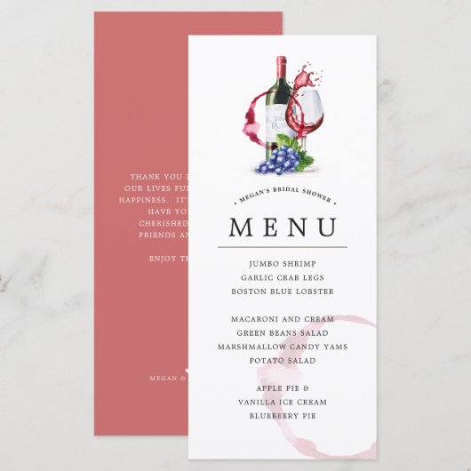 Menu Fles & Red Wine Style (Voorkant / Achterkant)