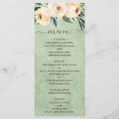 Menu Floral Beige Blush Sage Green Wedding (Voorkant)