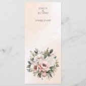Menu Floral Blush Pink Wedding (Achterkant)