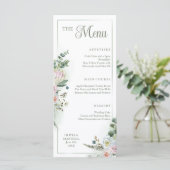 Menu Floral Boho Sage Green Wedding (Staand voorkant)