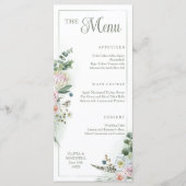 Menu Floral Boho Sage Green Wedding (Voorkant)