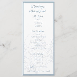 menu Floral bruiloft (Diamond Blue)