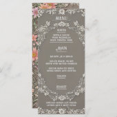 Menu Floral Elegance Wedding (Voorkant / Achterkant)