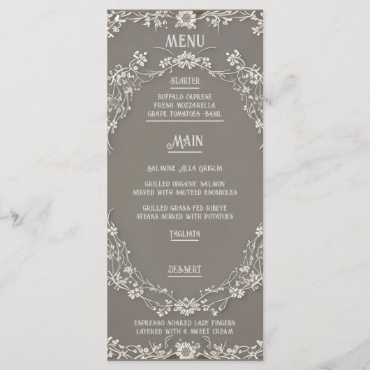 Menu Floral Elegance Wedding (Voorkant)