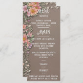 Menu Floral Elegance Wedding (Voorkant / Achterkant)