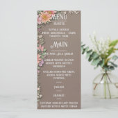 Menu Floral Elegance Wedding (Staand voorkant)