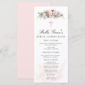 Menu Floral First Communal roos (Voorkant / Achterkant)