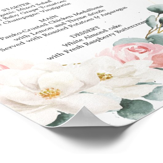 Menu Floral Greenery of Bar Poster (Hoek)