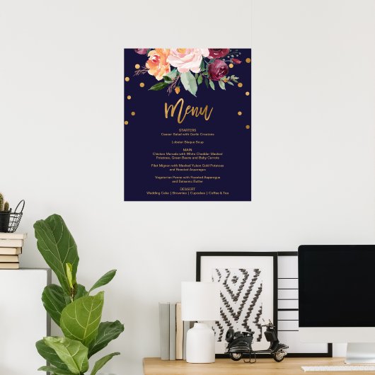 Menu Floral in het najaar Poster (Thuiskantoor)