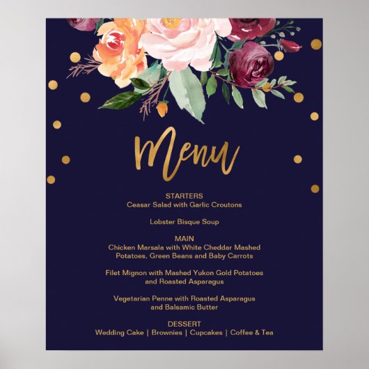 Menu Floral in het najaar Poster (Voorkant)