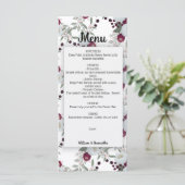 Menu Floral Marsala Wedding Vrijgezellenfeest (Staand voorkant)