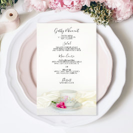 Menu Floral Tea Cup en Roses Wedding