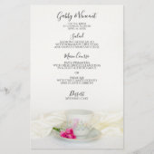 Menu Floral Tea Cup en Roses Wedding (Voorkant)