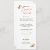 Menu Floral Vrijgezellenfeest (Voorkant / Achterkant)