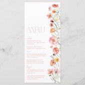 Menu Floral Vrijgezellenfeest Wildflower Poppies (Voorkant)