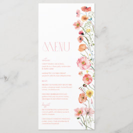 Menu Floral Vrijgezellenfeest Wildflower Poppies