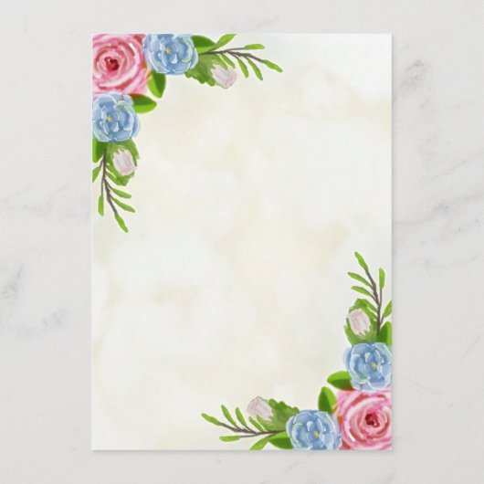 Menu Floral Waterverf Wedding (Achterkant)