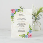Menu Floral Waterverf Wedding (Staand voorkant)