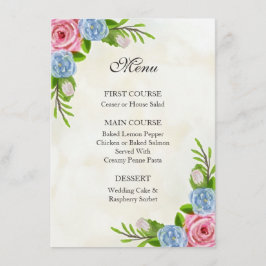 Menu Floral Waterverf Wedding