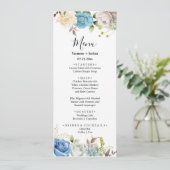 Menu Floral Weddenschap Blauwe & Witte Rozen (Staand voorkant)