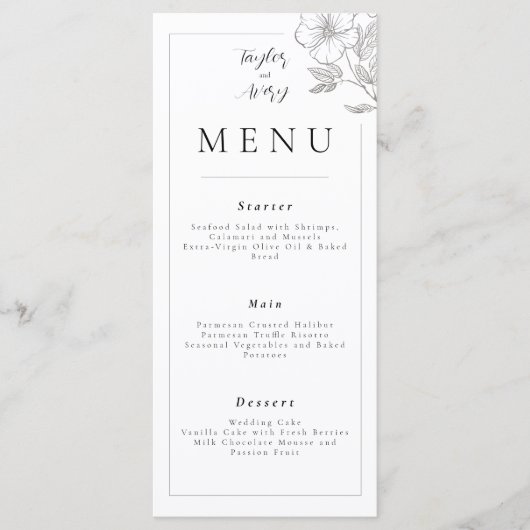 Menu Floral Wedding/Event (Voorkant)