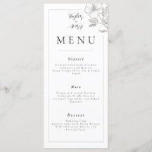 Menu Floral Wedding/Event