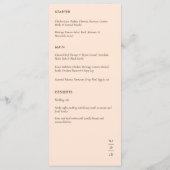 Menu Floral Wedding in Peach (Achterkant)